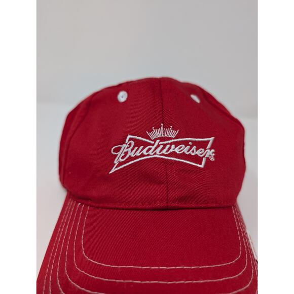 Budweiser Beer Red Hat Grab Some Buds Baseball Cap Adjustable - Picture 2 of 6